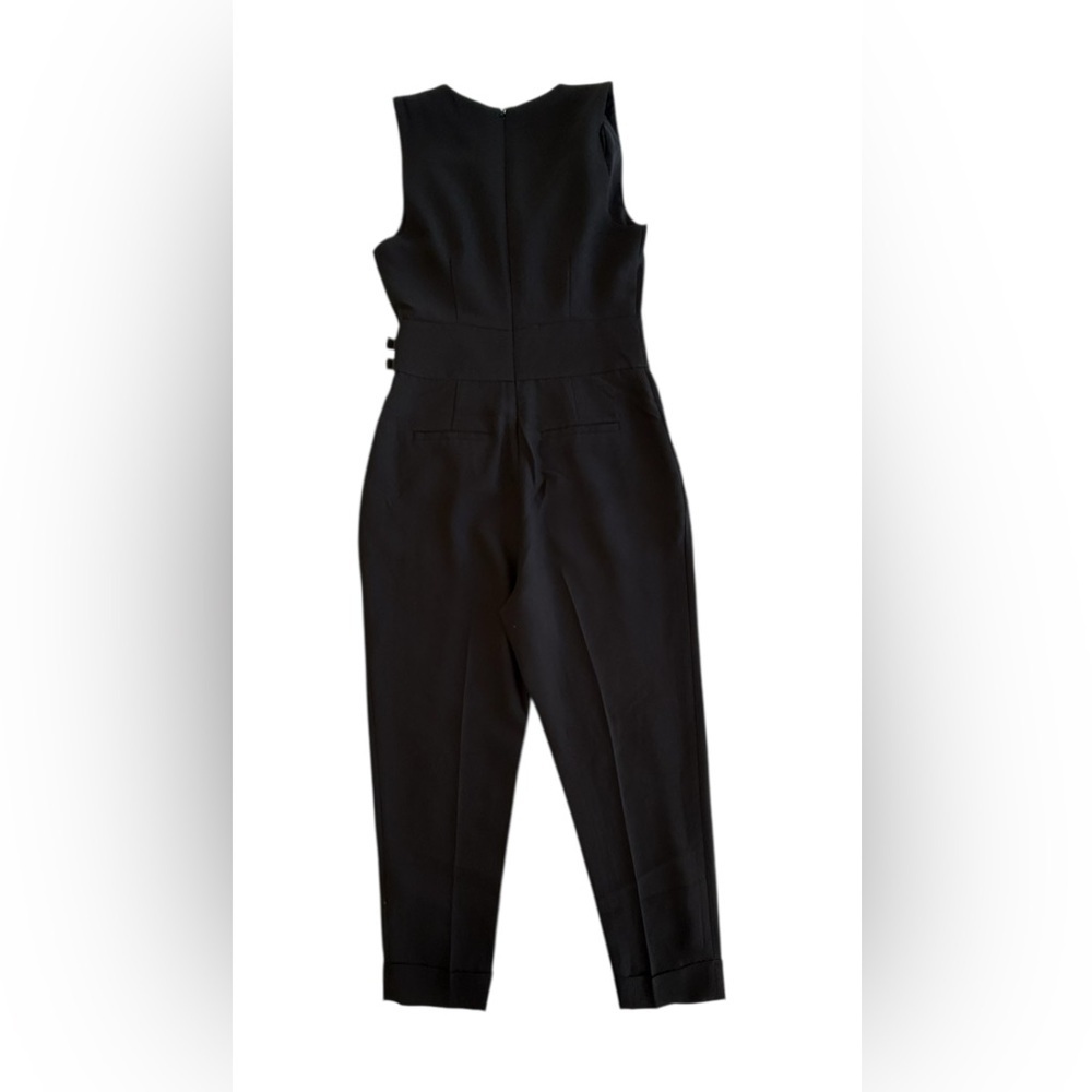 Banana Republic Black Sleeveless Jumpsuit Size 2 – Belted Waist, Tapered Leg - Picture 2 of 8